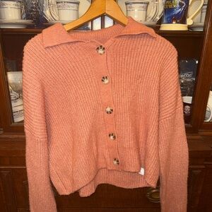 Jessica Simpson Button-Up Cardigan - Coral